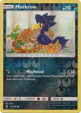 Murkrow 78/145 (SM - Guardians Rising)  - Reverse Holofoil | Good Games Adelaide SA