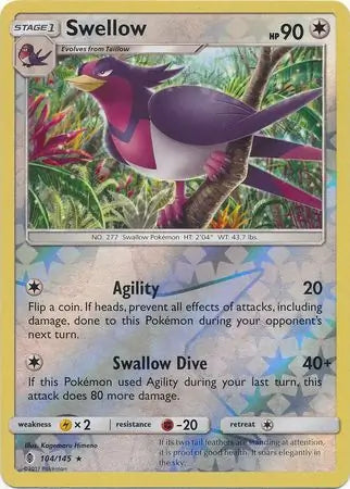 Swellow 104/145 (SM - Guardians Rising)  - Reverse Holofoil | Good Games Adelaide SA