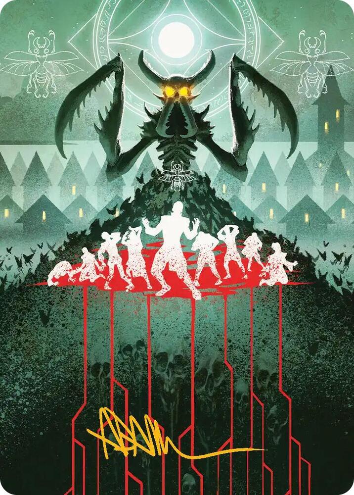 Feed the Swarm Art Card Gold Stamped Signature 44 (Art Series: Secrets of Strixhaven)  | Good Games Adelaide SA