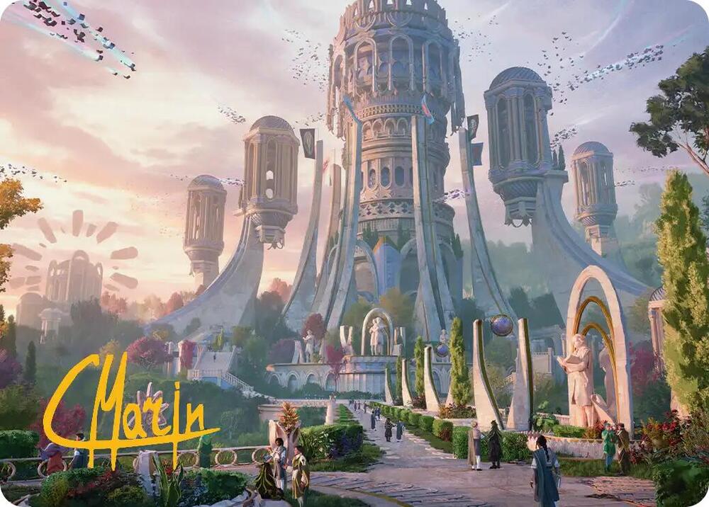 Command Tower Art Card Gold Stamped Signature 39 (Art Series: Secrets of Strixhaven)  | Good Games Adelaide SA