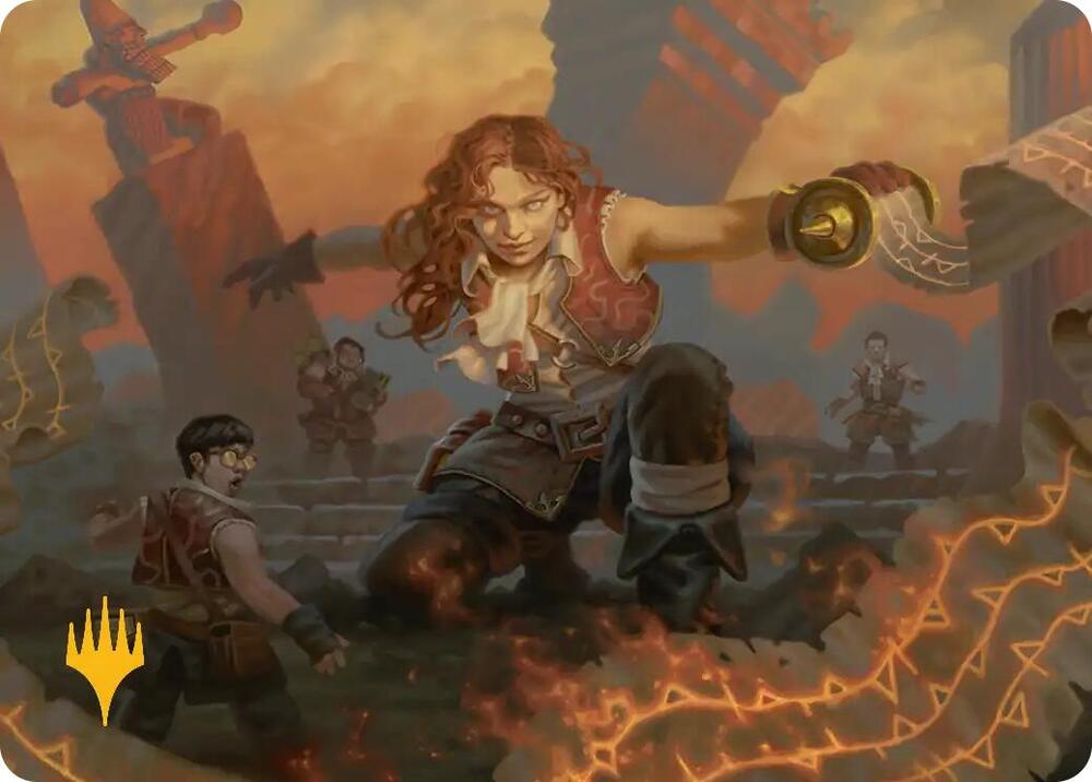 Zealous Lorecaster Art Card Gold Stamped Planeswalker Symbol 14 (Art Series: Secrets of Strixhaven)  | Good Games Adelaide SA