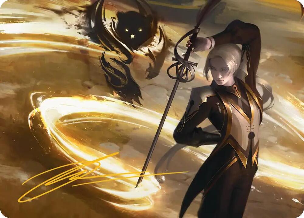 Rapier Wit Art Card Gold Stamped Signature 6 (Art Series: Secrets of Strixhaven)  | Good Games Adelaide SA