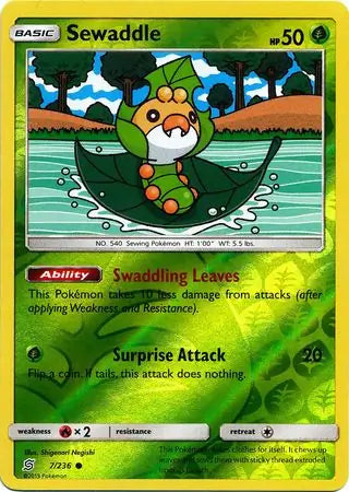 Sewaddle 7/236 (SM - Unified Minds)  - Reverse Holofoil | Good Games Adelaide SA