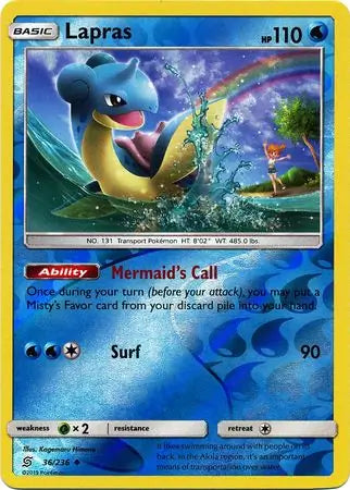 Lapras 36/236 (SM - Unified Minds)  - Reverse Holofoil | Good Games Adelaide SA