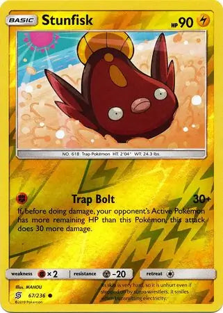 Stunfisk 67/236 (SM - Unified Minds)  - Reverse Holofoil | Good Games Adelaide SA