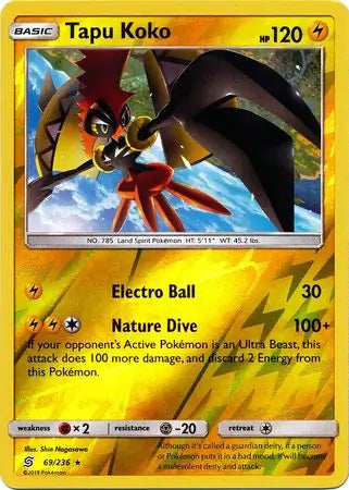 Tapu Koko 69/236 (SM - Unified Minds)  - Reverse Holofoil | Good Games Adelaide SA
