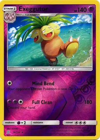 Exeggutor 74/236 (SM - Unified Minds)  - Reverse Holofoil | Good Games Adelaide SA