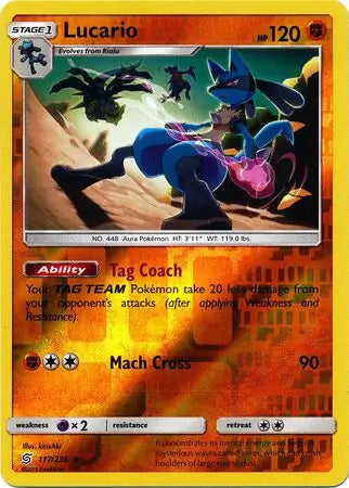 Lucario 117/236 (SM - Unified Minds)  - Reverse Holofoil | Good Games Adelaide SA