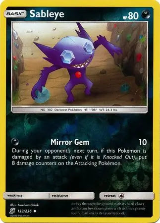 Sableye 133/236 (SM - Unified Minds)  - Reverse Holofoil | Good Games Adelaide SA