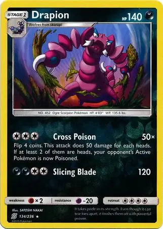 Drapion 134/236 (SM - Unified Minds)  - Reverse Holofoil | Good Games Adelaide SA