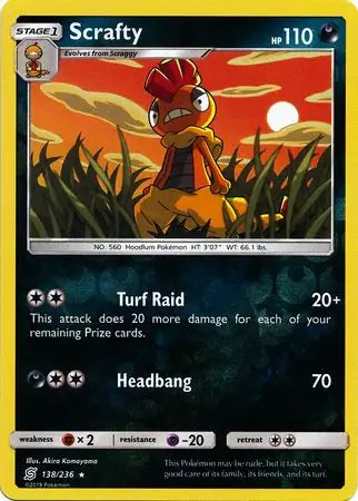 Scrafty 138/236 (SM - Unified Minds)  - Reverse Holofoil | Good Games Adelaide SA