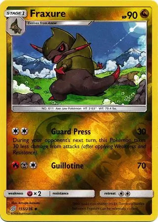 Fraxure 155/236 (SM - Unified Minds)  - Reverse Holofoil | Good Games Adelaide SA