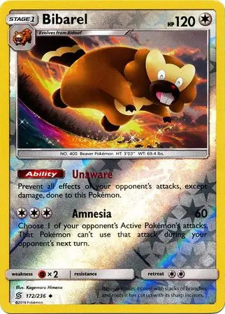 Bibarel 172/236 (SM - Unified Minds)  - Reverse Holofoil | Good Games Adelaide SA