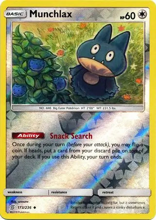 Munchlax 173/236 (SM - Unified Minds)  - Reverse Holofoil | Good Games Adelaide SA