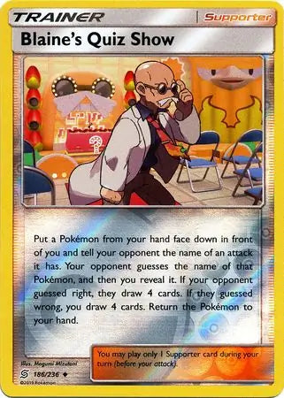 Blaine's Quiz Show 186/236 (SM - Unified Minds)  - Reverse Holofoil | Good Games Adelaide SA