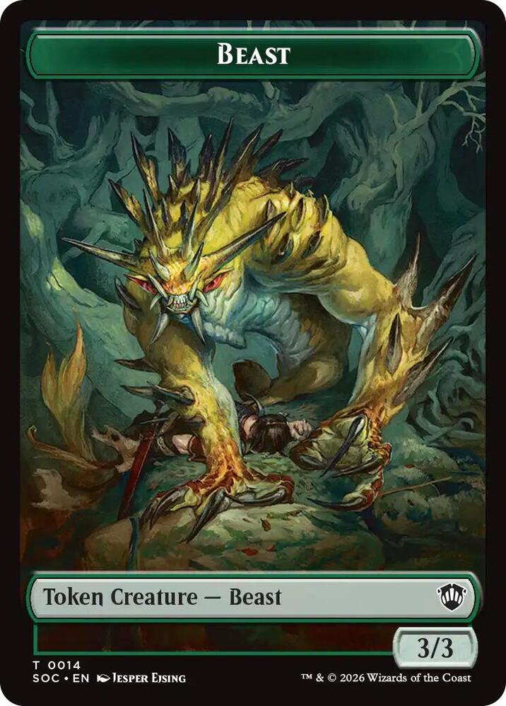 Beast Fractal 0004 Double Sided Token 14 // 4 (Commander: Secrets of Strixhaven)  | Good Games Adelaide SA
