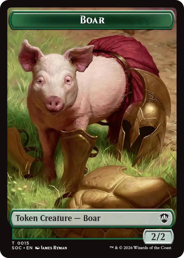 Boar Frog Lizard Double Sided Token 15 // 16 (Commander: Secrets of Strixhaven)  - Foil | Good Games Adelaide SA