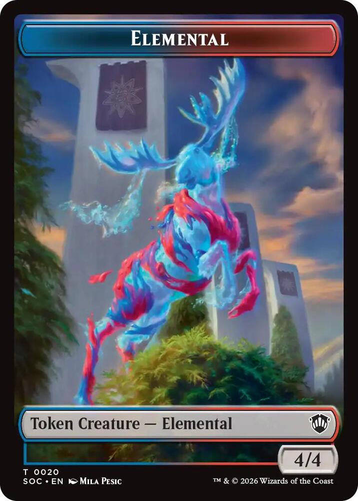 Elemental 0020 Treasure Double Sided Token 20 // 12 (Commander: Secrets of Strixhaven)  | Good Games Adelaide SA