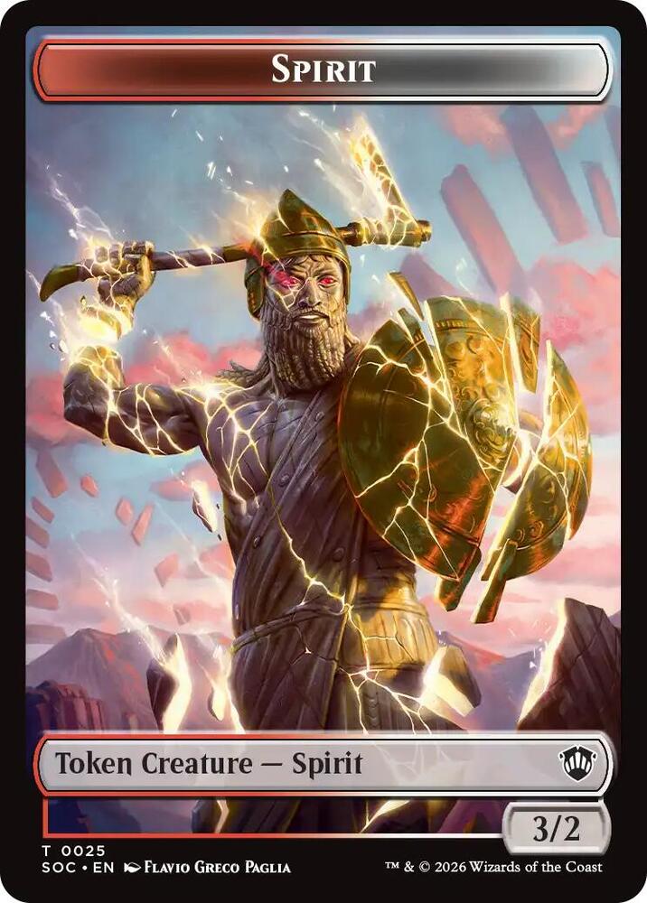 Spirit 0025 Rogue Double Sided Token 25 // 10 (Commander: Secrets of Strixhaven)  - Foil | Good Games Adelaide SA