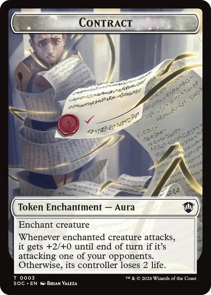 Contract Pegasus Double Sided Token 3 // 5 (Commander: Secrets of Strixhaven)  - Foil | Good Games Adelaide SA