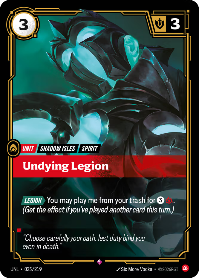 Undying Legion 025/219 (Unleashed)  - Foil | Good Games Adelaide SA