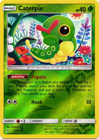 Caterpie 2/214 (SM - Unbroken Bonds)  - Reverse Holofoil | Good Games Adelaide SA