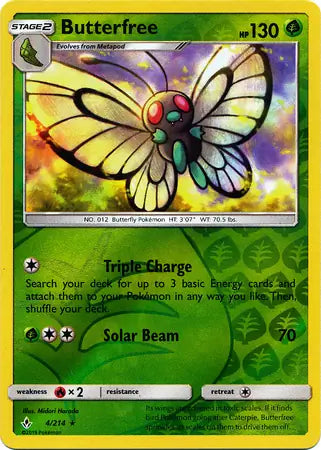 Butterfree 4/214 (SM - Unbroken Bonds)  - Reverse Holofoil | Good Games Adelaide SA