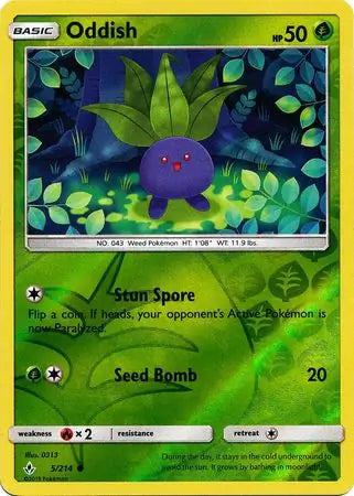 Oddish 5/214 (SM - Unbroken Bonds)  - Reverse Holofoil | Good Games Adelaide SA