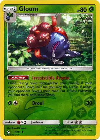 Gloom 7/214 (SM - Unbroken Bonds)  - Reverse Holofoil | Good Games Adelaide SA