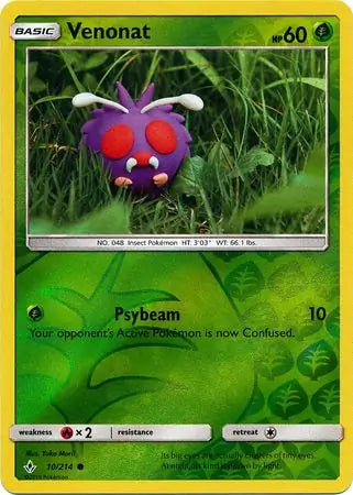 Venonat 10/214 (SM - Unbroken Bonds)  - Reverse Holofoil | Good Games Adelaide SA