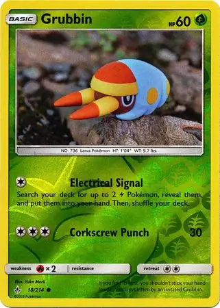 Grubbin 18/214 (SM - Unbroken Bonds)  - Reverse Holofoil | Good Games Adelaide SA
