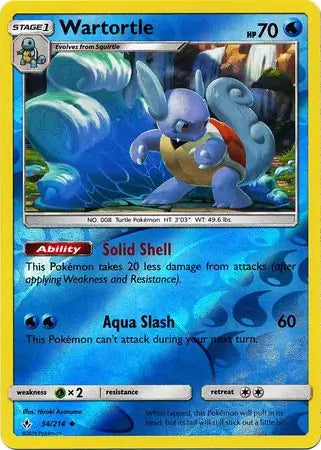 Wartortle 34/214 (SM - Unbroken Bonds)  - Reverse Holofoil | Good Games Adelaide SA