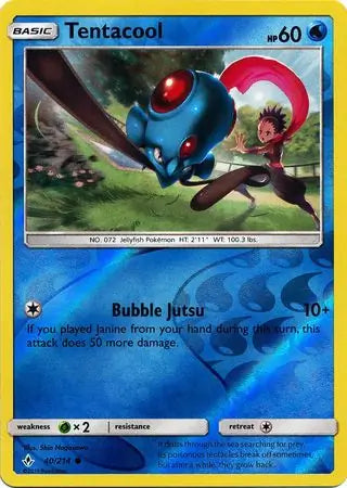 Tentacool 40/214 (SM - Unbroken Bonds)  - Reverse Holofoil | Good Games Adelaide SA