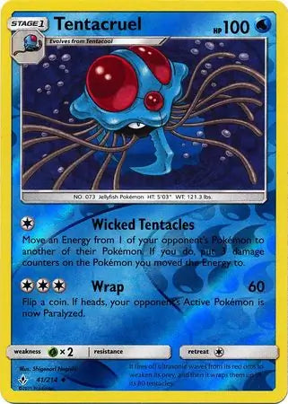 Tentacruel 41/214 (SM - Unbroken Bonds)  - Reverse Holofoil | Good Games Adelaide SA
