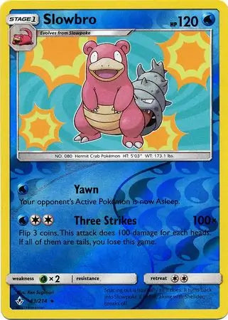 Slowbro 43/214 (SM - Unbroken Bonds)  - Reverse Holofoil | Good Games Adelaide SA