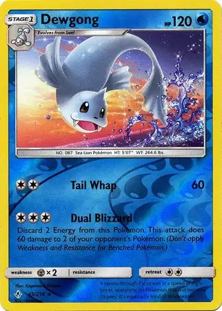 Dewgong 45/214 (SM - Unbroken Bonds)  - Reverse Holofoil | Good Games Adelaide SA