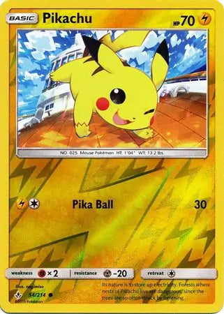 Pikachu 54/214 (SM - Unbroken Bonds)  - Reverse Holofoil | Good Games Adelaide SA