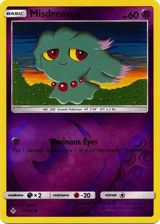 Misdreavus 77/214 (SM - Unbroken Bonds)  - Reverse Holofoil | Good Games Adelaide SA