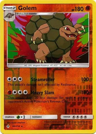 Golem 89/214 (SM - Unbroken Bonds)  - Reverse Holofoil | Good Games Adelaide SA