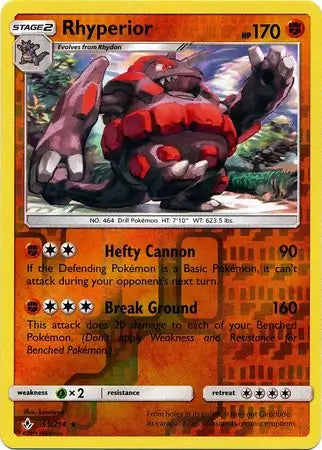 Rhyperior 95/214 (SM - Unbroken Bonds)  - Reverse Holofoil | Good Games Adelaide SA
