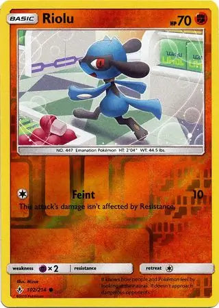 Riolu 102/214 (SM - Unbroken Bonds)  - Reverse Holofoil | Good Games Adelaide SA