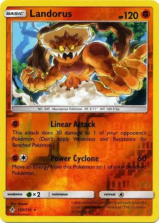Landorus 103/214 (SM - Unbroken Bonds)  - Reverse Holofoil | Good Games Adelaide SA