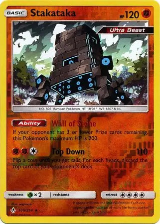 Stakataka 106/214 (SM - Unbroken Bonds)  - Reverse Holofoil | Good Games Adelaide SA