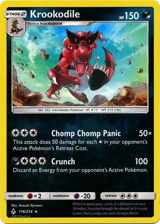 Krookodile 116/214 (SM - Unbroken Bonds)  - Reverse Holofoil | Good Games Adelaide SA