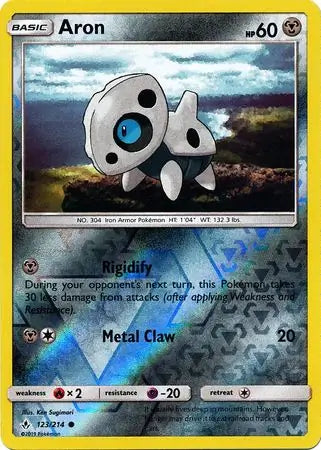 Aron 123/214 (SM - Unbroken Bonds)  - Reverse Holofoil | Good Games Adelaide SA