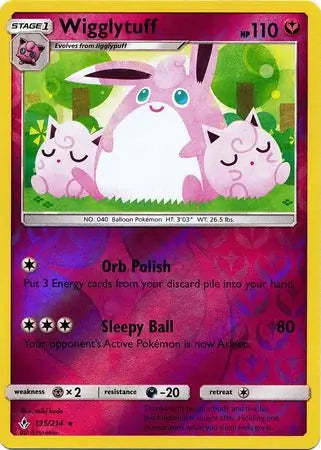 Wigglytuff 135/214 (SM - Unbroken Bonds)  - Reverse Holofoil | Good Games Adelaide SA