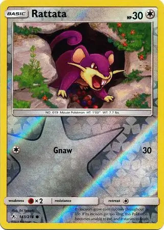 Rattata 143/214 (SM - Unbroken Bonds)  - Reverse Holofoil | Good Games Adelaide SA