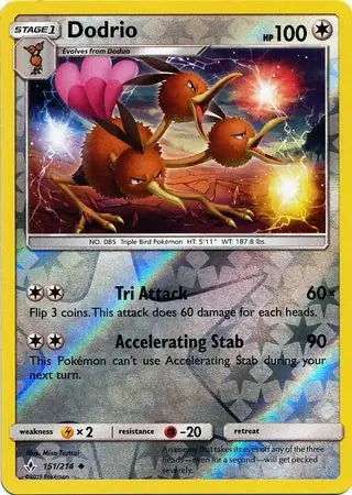 Dodrio 151/214 (SM - Unbroken Bonds)  - Reverse Holofoil | Good Games Adelaide SA