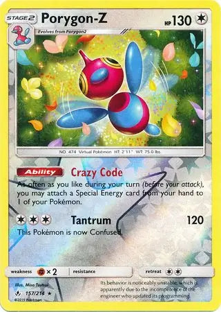 Porygon-Z 157/214 (SM - Unbroken Bonds)  - Reverse Holofoil | Good Games Adelaide SA