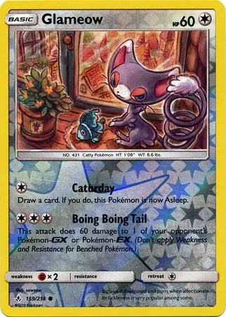 Glameow 159/214 (SM - Unbroken Bonds)  - Reverse Holofoil | Good Games Adelaide SA